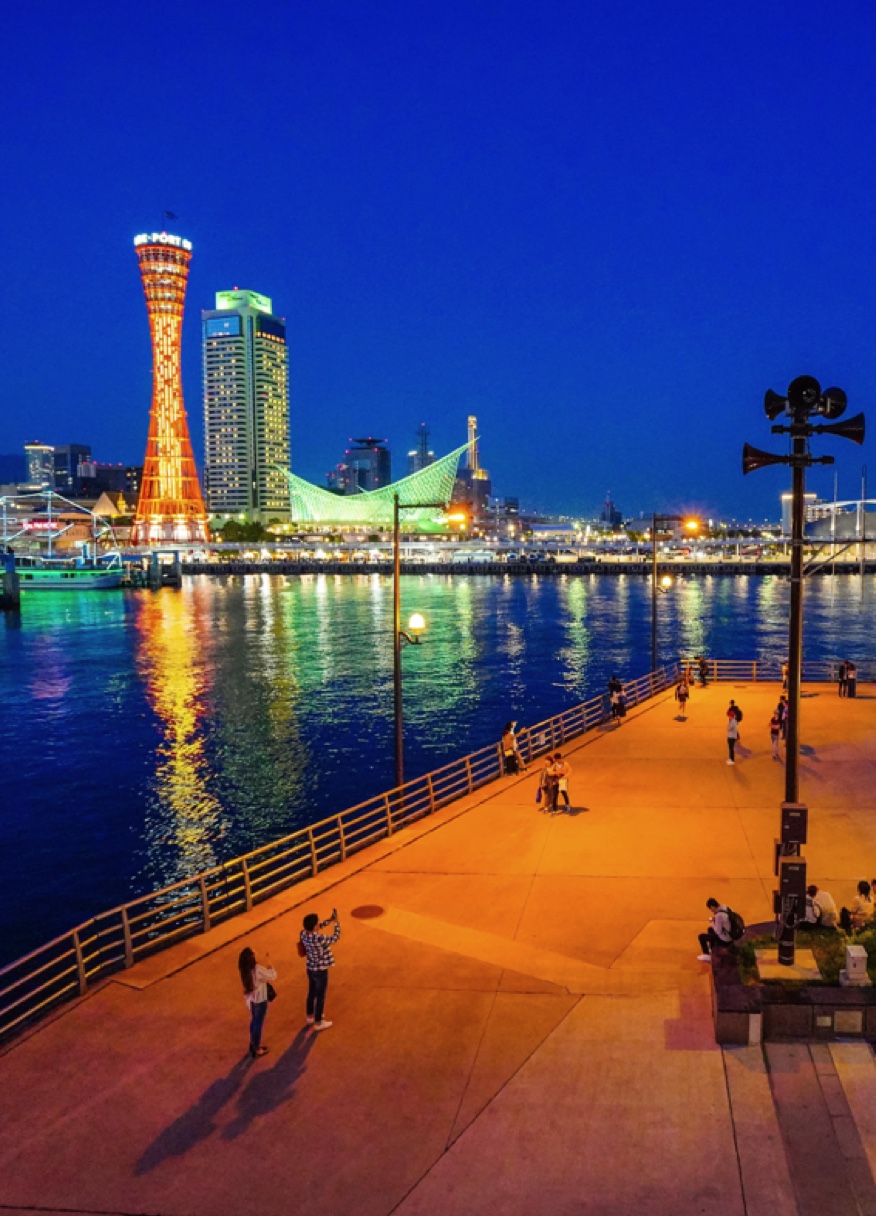 美利坚公园为背景的神户临海乐园夜景